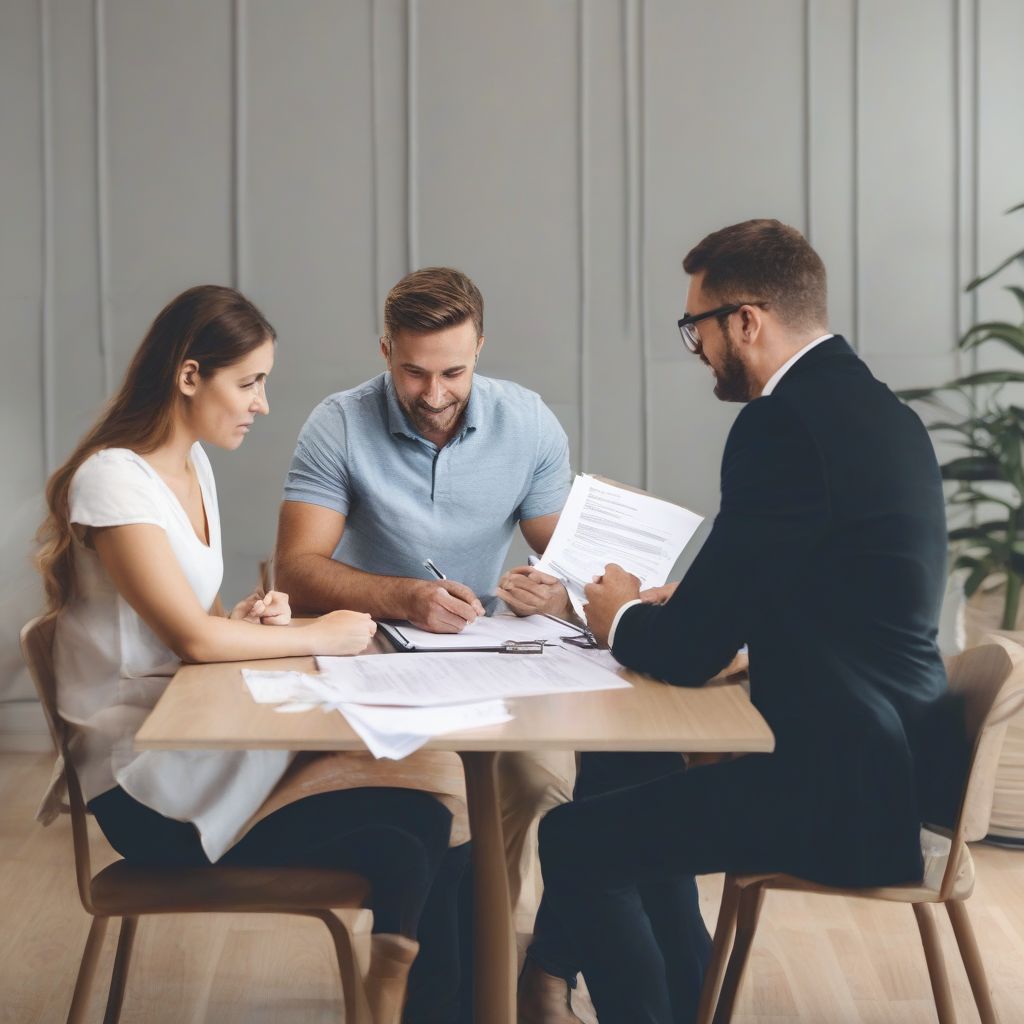 couple signing a mortgage application